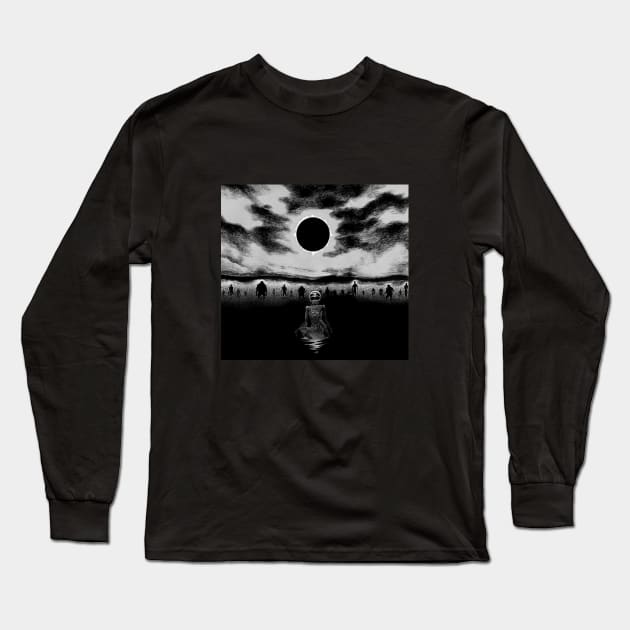 eclipse fight Long Sleeve T-Shirt by theblack futur